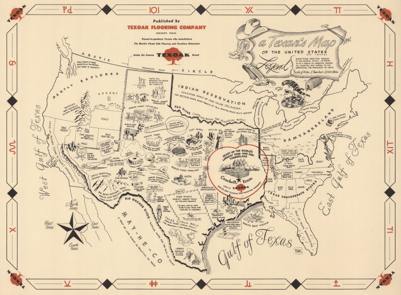 Texoak Flooring Company's Map of Texas