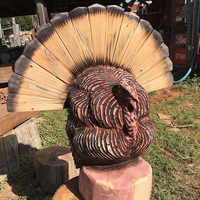 A turkey carving Moreland created for the Cuero, Texas Turkeyfest.