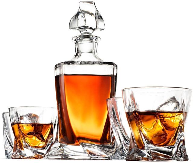 5-Piece European Style Whiskey Decanter and Glass Set