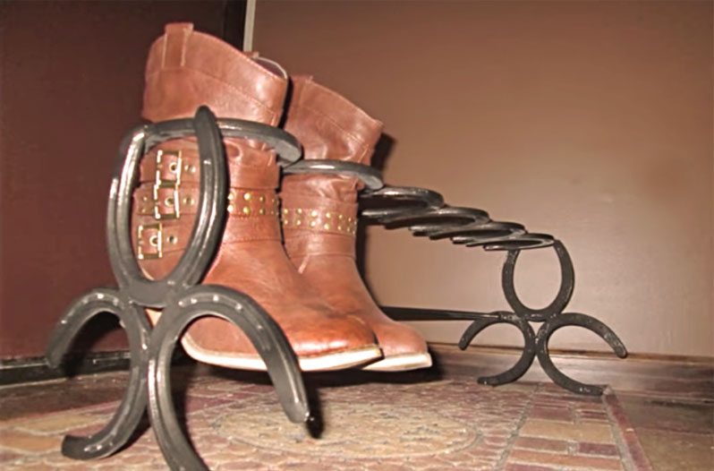 6 Pairs Boot Rack Organizer Standing Metal Riding Boots Storage