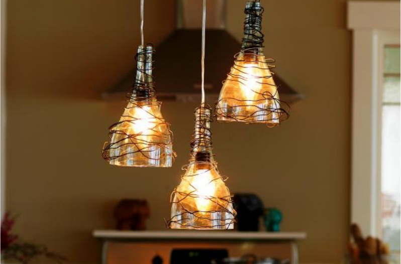Wine Bottle Chandeliers