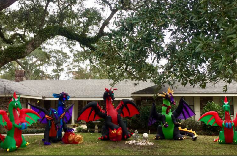 inflatable christmas dragon