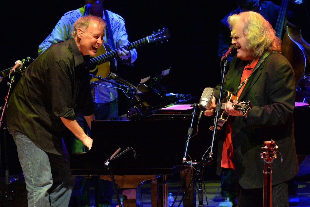 NASHVILLE, TN - NOVEMBER 19: Recording Artists Bruce Hornsby and Ricky Skaggs along with Ricky's band Kentucky Thunder perform during Ricky Skaggs Day 2 - Bluegrass Rules at the CMA Theater on November 19, 2013 in Nashville, Tennessee. Skaggs was recently announced as the Country Music Hall of Fame and Museum's 2013 Artist-in-Residence.