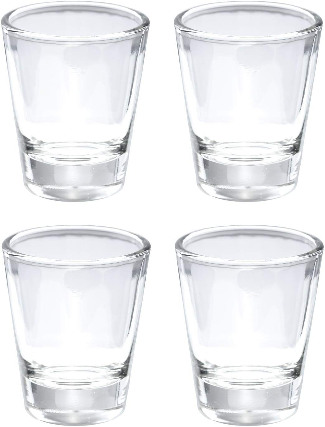 Round 1.5 oz Shot Glass with Heavy Base, Clear Glass, Set of 4