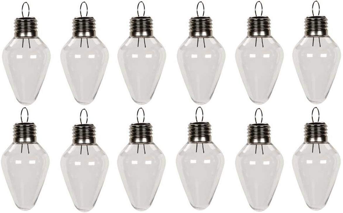 Creative Hobbies Clear Plastic Bulb Shape Ornaments