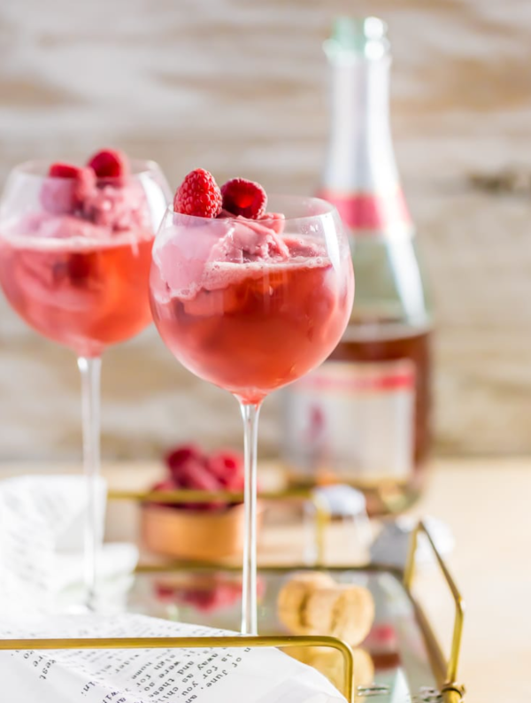 raspberries and champagne