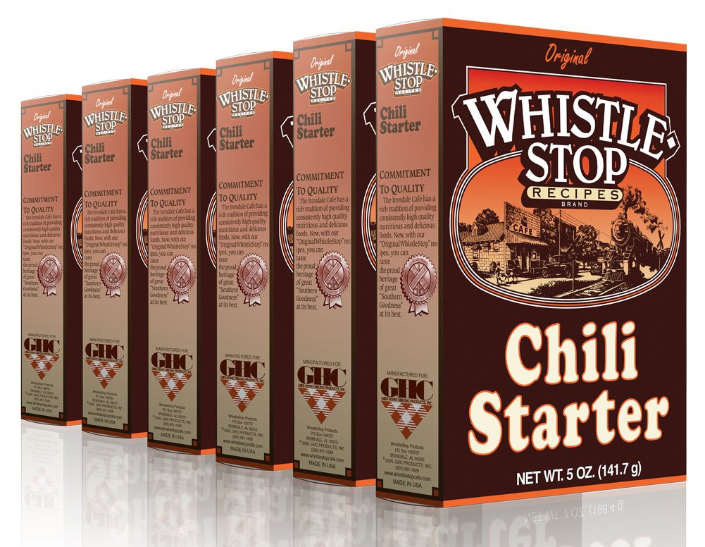 Original WhistleStop Cafe Recipes | Chili Starter Mix | 5-oz | Case of 6
