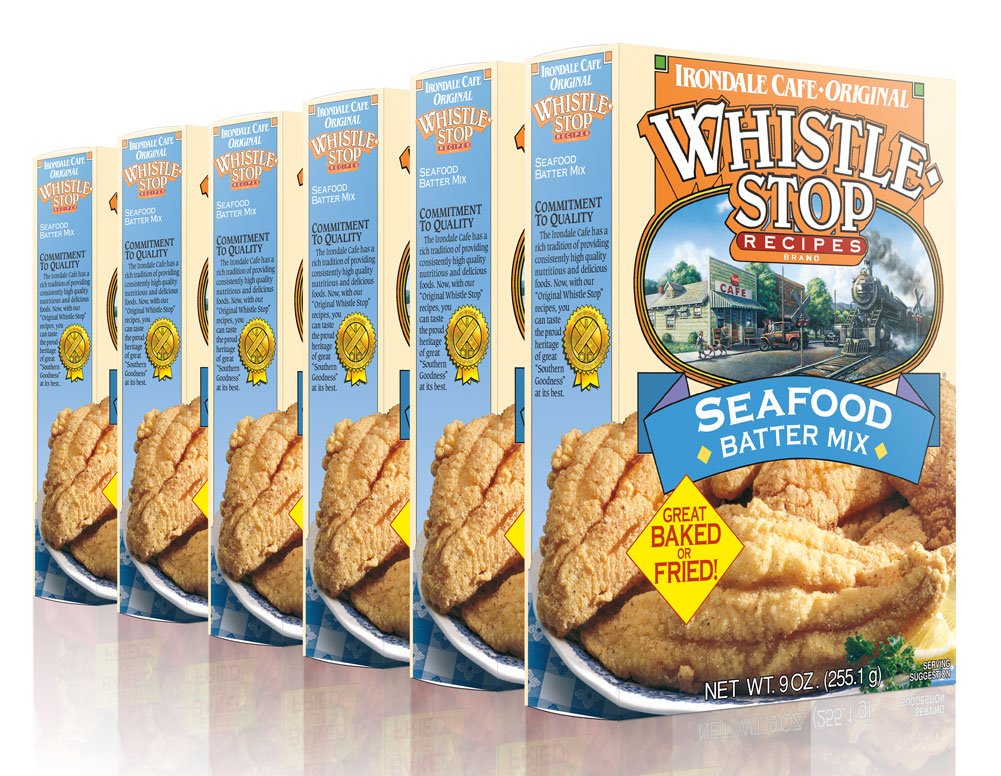 Original WhistleStop Cafe Recipes | Seafood Batter for Baking or Frying Fish | 9-oz | 1 Box