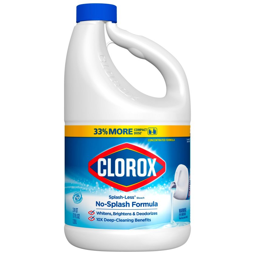 Clorox Splash-Less Liquid Bleach, Regular (Concentrated Formula) 77 Ounce