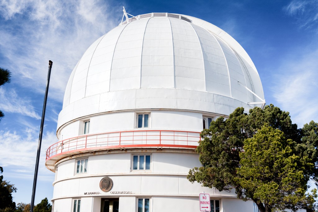 The University of Texas at Austin uses the Mcdonald Observatory for astronomical research, teaching and public education