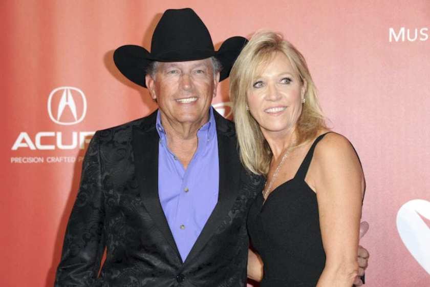 George Strait, left, and Norma Strait arrive at the MusiCares Person of the Year tribute honoring Tom Petty at the Los Angeles Convention Center on Friday, Feb. 10, 2017. 