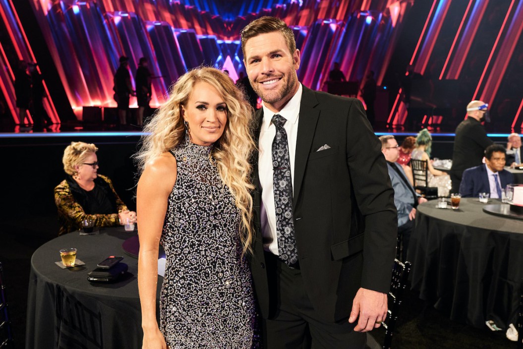 Carrie Underwood and Mike Fisher attend the 54th Annual CMA Awards at Music City Center on November 11, 2020 in Nashville.