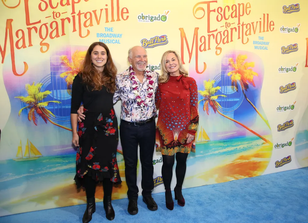 Delaney Buffett, Jimmy Buffett and Jane Buffett attend the Broadway Opening Night After Party for 'Escape To Margaritaville' at Pier Sixty on March 15, 2018 in New York City
