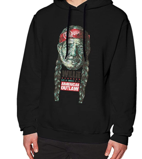 Yestrong Mens 3D Graphic Willie Nelson Outlaw Music Funny Long Sleeve Hoodie Hooded Sweatshirt