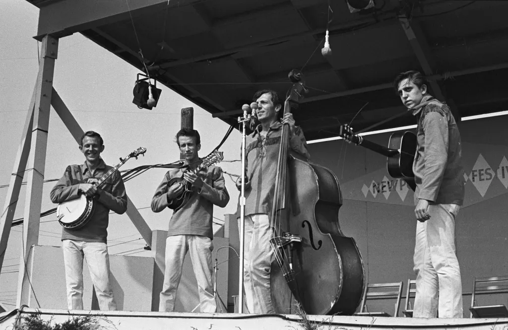 American bluegrass The Dillards at Newport Folk Festival, 28th July 1963. 
