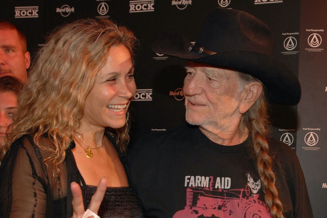 NEW YORK - SEPTEMBER 10: Willie's Wife Annie Nelson and Musician Willie Nelson arrive on The Green Carprt at The Launch of the Sustainable Biodiesel Alliance at the Hard Rock Cafe in New York City on September 10,2007.
