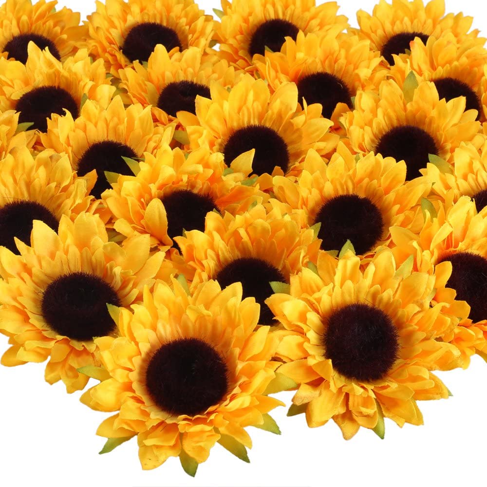 VGIA 24pcs Artificial Sunflower Heads