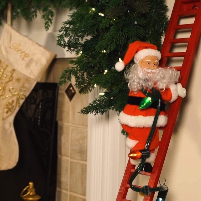 Mr. Christmas Super Climbing Santa Holiday Decor, Red