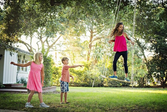 Sk8Swing | The Original Wooden Skateboard Tree Swing | Perfect for Outdoor Kids Swing or Play Sets