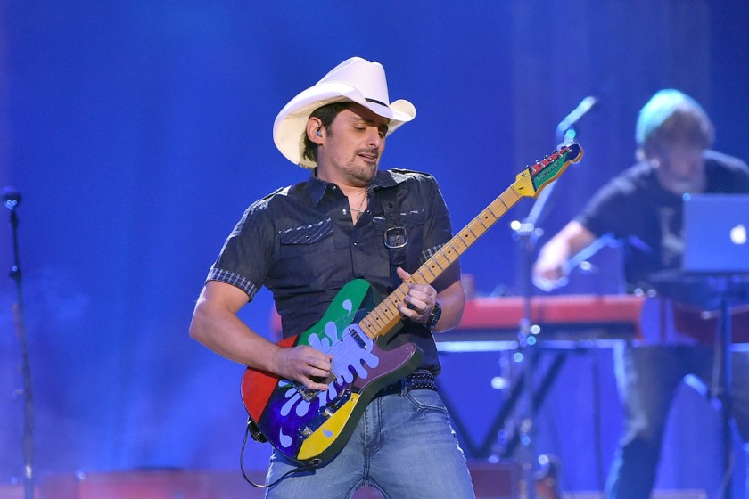 AUSTIN, TX - MAY 02: Musician Brad Paisley performs onstage during the 2015 iHeartRadio Country Festival at The Frank Erwin Center on May 2, 2015 in Austin, Texas. The 2015 iHeartRadio Country Festival will be televised as an exclusive nationwide two-hour broadcast special on NBC, May 27 from 9-11 p.m. ET.