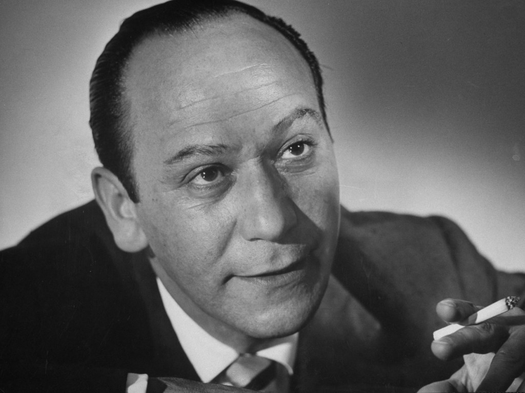 Close-up of songwriter Frank Loesser. 