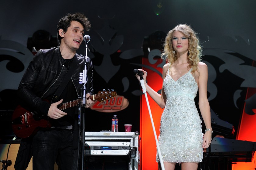 NEW YORK - DECEMBER 11: John Mayer and Taylor Swift perform onstage during Z100's Jingle Ball 2009 presented by H&M at Madison Square Garden on December 11, 2009 in New York City. 