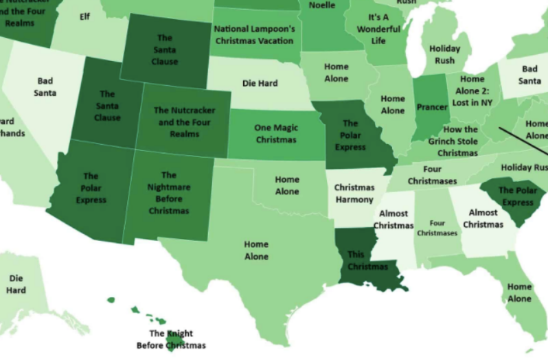 Map Shows the Most Popular Christmas Movie in Every State