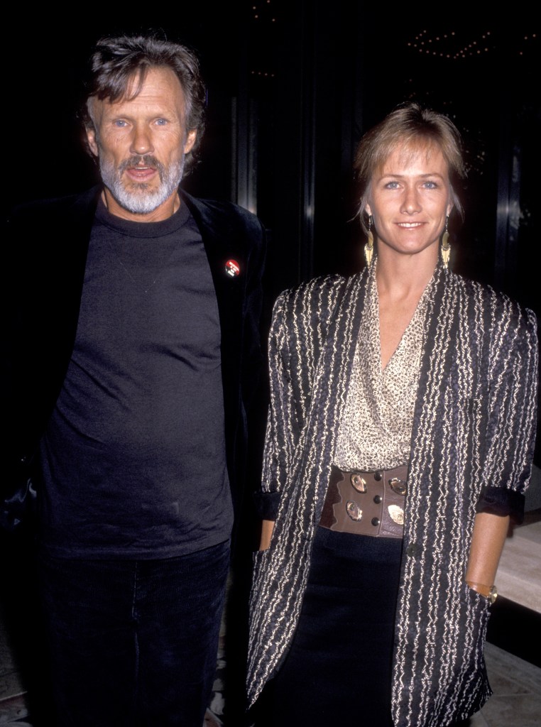 Musician/Actor Kris Kristofferson and wife Lisa Meyers attend the 'American Civil Liberties Union (ACLU) Fundraiser Dinner' on April 14, 1989 at Century Plaza Hotel in Los Angeles, California. 