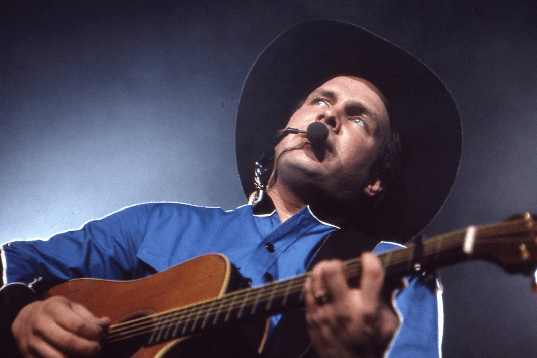 January 1, 1991, Country Music Singer Songwriter Garth Brooks performs at the MTSU Gym on January 1, 1991 in Nashville, Tennessee