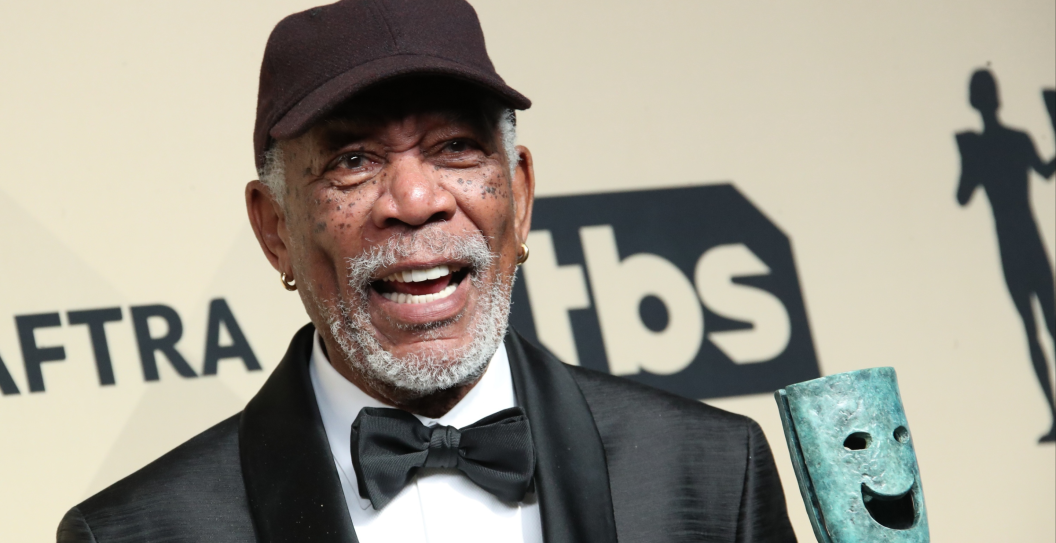 Actor Morgan Freeman, recipient of the Screen Actors Guild Life Achievement Award, poses in the press room at the 24th Annual Screen Actors Guild Awards at The Shrine Auditorium on January 21, 2018 in Los Angeles, California