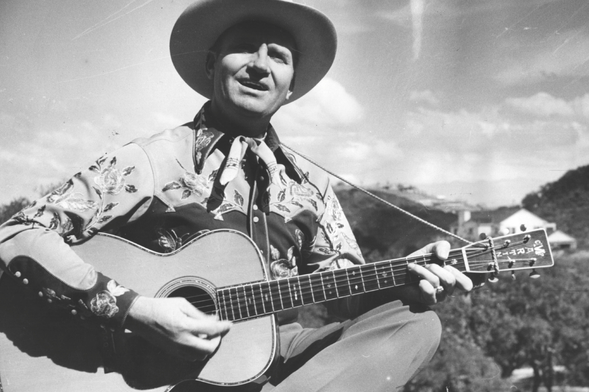 Gene Autry, singer and film star from Hollywood on his own ranch. Original Publication: Picture Post - 5298 - We Go To Hollywood - pub. 1951