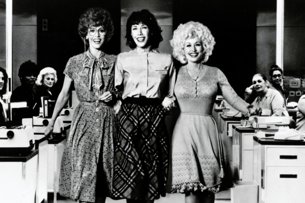 Jane Fonda, Lily Tomlin and Dolly Parton act in a scene from the movie "9 to 5" which was released on December 19, 1980.