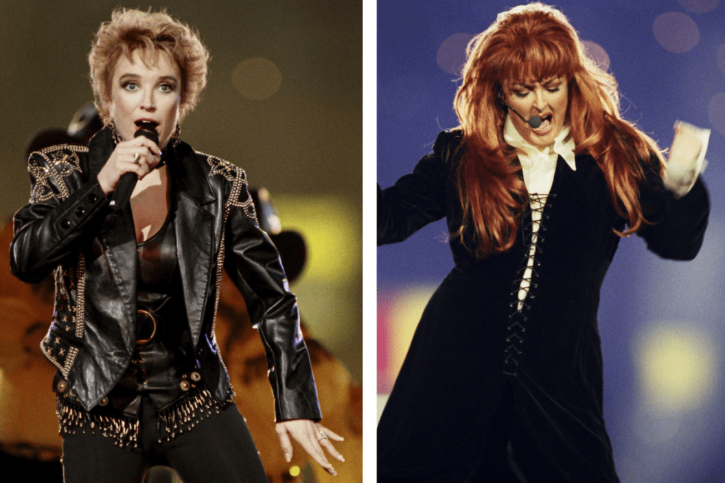 Country singer Tanya Tucker performs during the half-time show at the 1994 Atlanta, Georgia, Superbowl XXVII football game at the Georgia Dome. (Photo by George Rose/Getty Images)/ Country singer Wynonna Judd performs during the half-time show at the 1994 Atlanta, Georgia, Superbowl XXVII football game at the Georgia Dome. (Photo by George Rose/Getty Images)