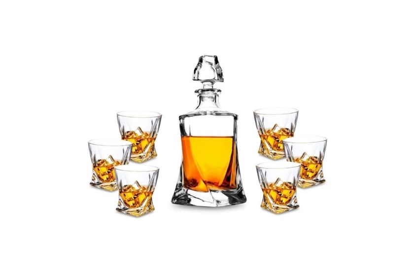 decanter whiskey set (one regular decanter and six glasses)
