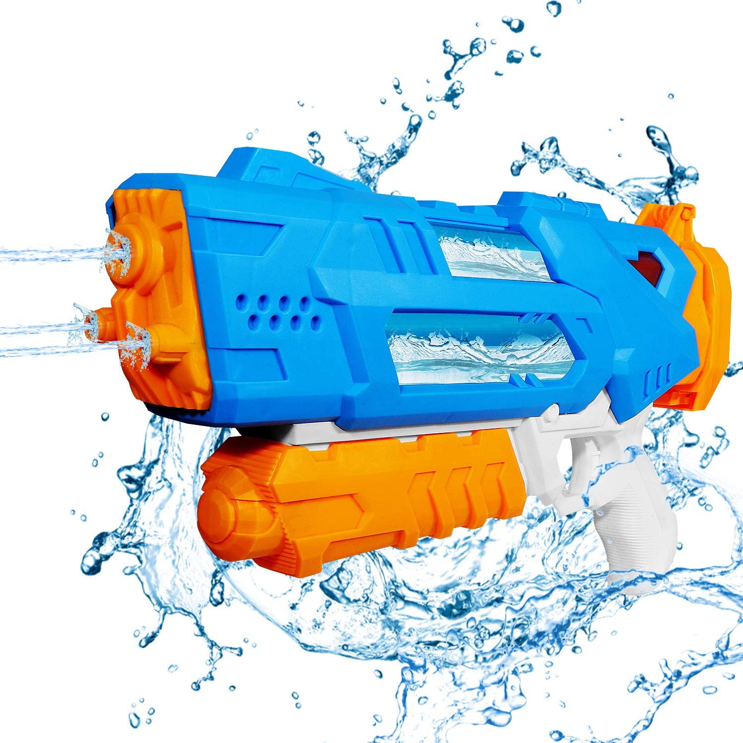 Biulotter Water Gun for Kids, 3 Nozzles Transparent Squirt Guns Water Gun 1200CC Water Toys for Boys Girls Summer Swimming Pool Beach Sand Outdoor Water Fighting Play Toys