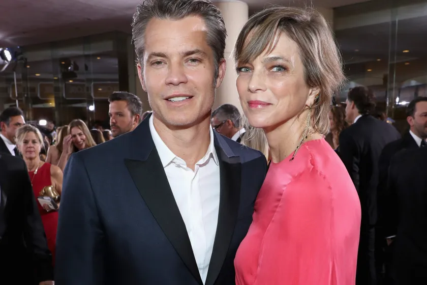 BEVERLY HILLS, CA - JANUARY 08: Actor Timothy Olyphant (L) and wife Alexis Knief at the 74th annual Golden Globe Awards sponsored by FIJI Water at The Beverly Hilton Hotel on January 8, 2017 in Beverly Hills, California.