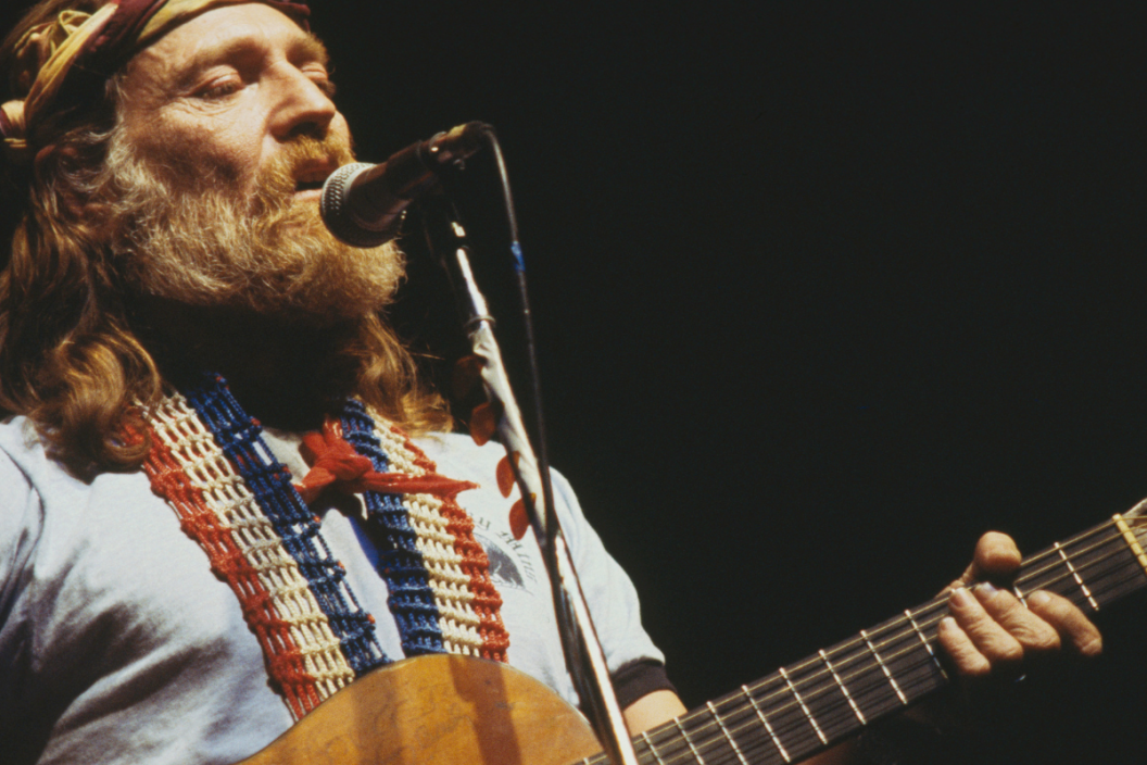 American singer, songwriter and musician, Willie Nelson performs live on stage in New York in April 1978.