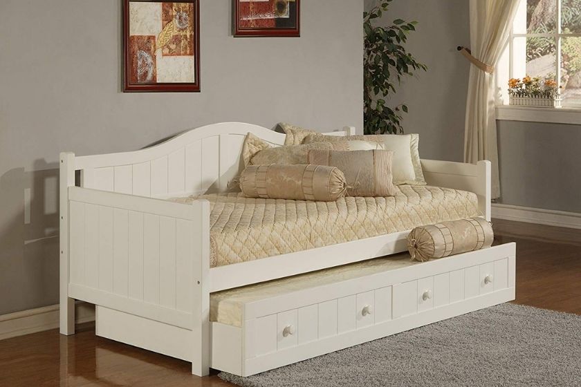 daybed sofa (white wooden bed with trundle)
