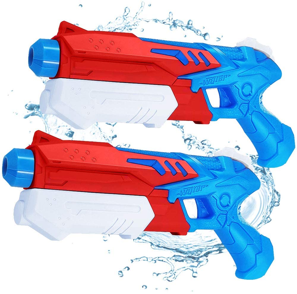 heytech Water Guns, 2 Pack Squirt Guns for Kids, Water Blaster 300CC High Capacity Summer Water Outdoor Pool Fighting Toys