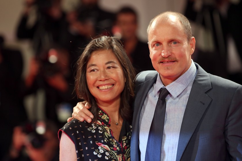 VENICE, ITALY - SEPTEMBER 04:  (L-R) Woody Harrelson and Laura Louie walk the red carpet ahead of the 'Three Billboards Outside Ebbing, Missouri' screening during the 74th Venice Film Festival at Sala Grande on September 4, 2017 in Venice, Italy.  