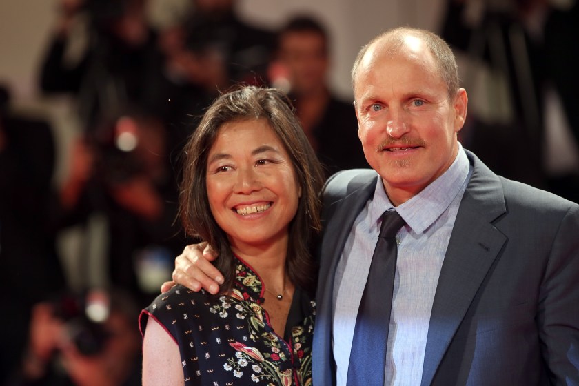 VENICE, ITALY - SEPTEMBER 04: (L-R) Woody Harrelson and Laura Louie walk the red carpet ahead of the 'Three Billboards Outside Ebbing, Missouri' screening during the 74th Venice Film Festival at Sala Grande on September 4, 2017 in Venice, Italy.