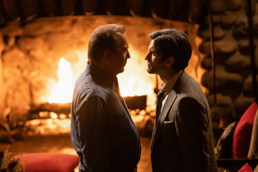 Kevin Costner and Wes Bentley in a scene from 'Yellowstone'