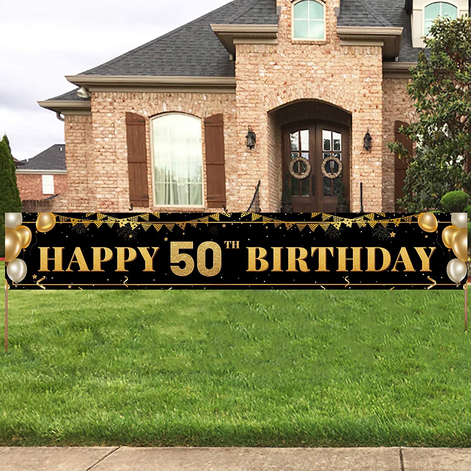 large 50th birthday banner