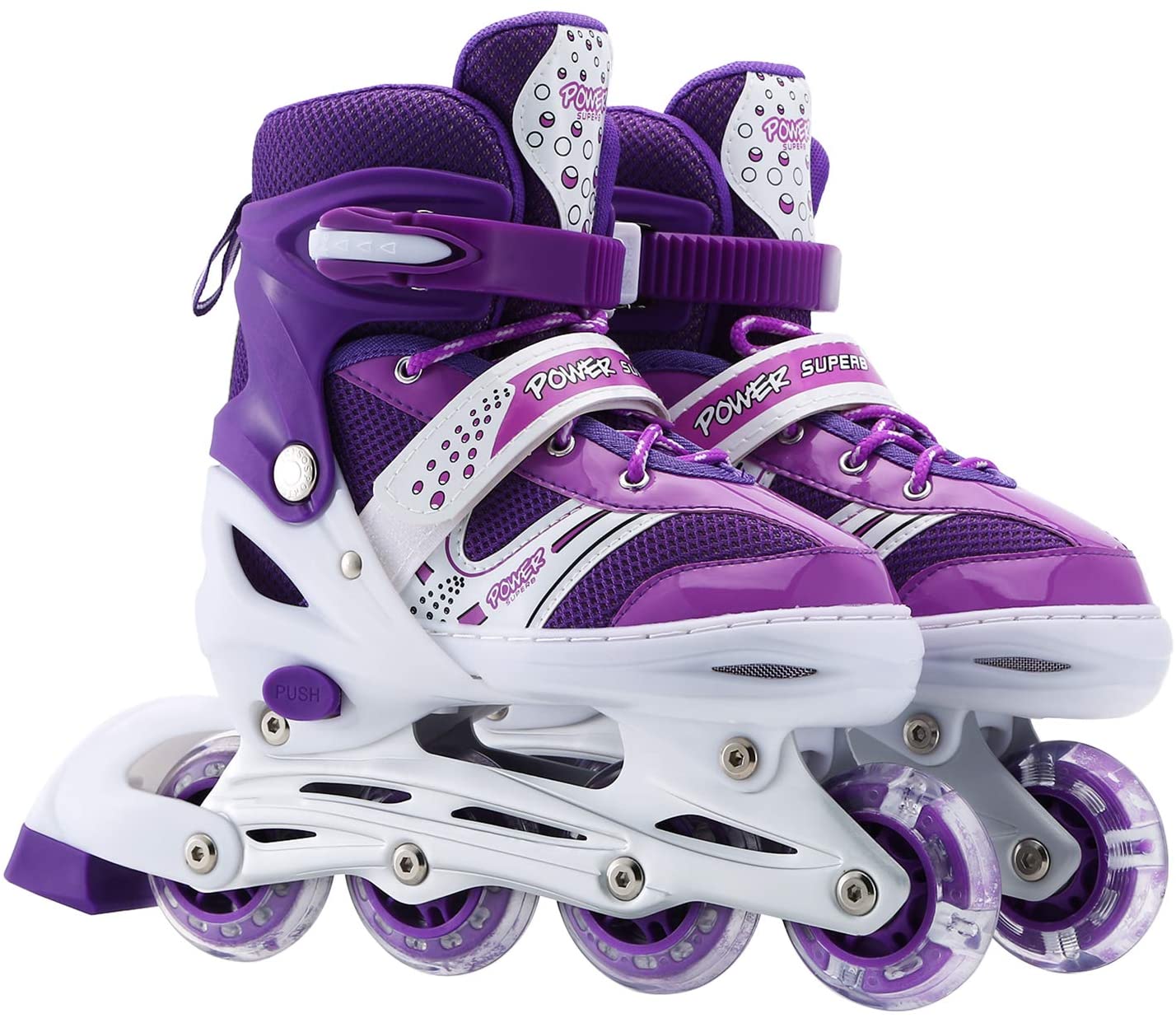 Kids Adjustable Inline Skates, Perfect First Skates for Girls and Boys with All Illuminating Wheels, Youth Children's Indoor&Outdoor Ice Skating Equipment.