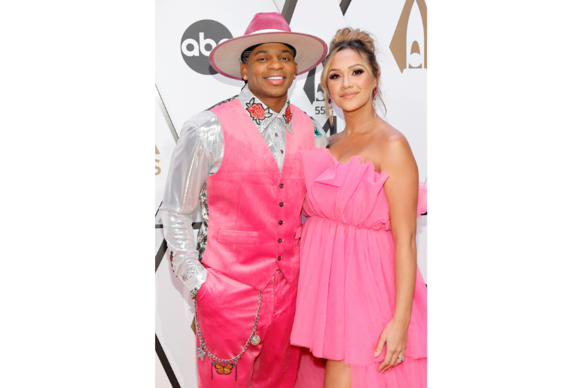 Jimmie Allen and Alexis Gale attend the 55th annual Country Music Association awards 