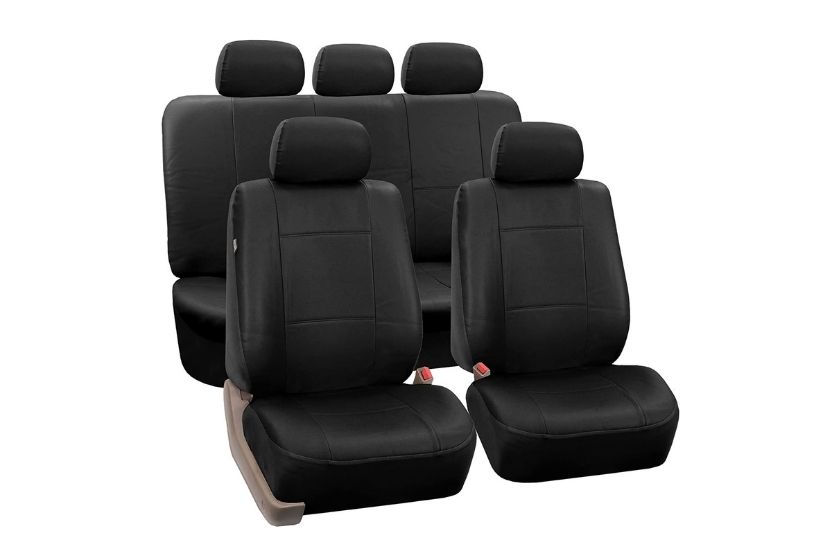 cool truck accessories (Black Faux Leather Seat Covers)