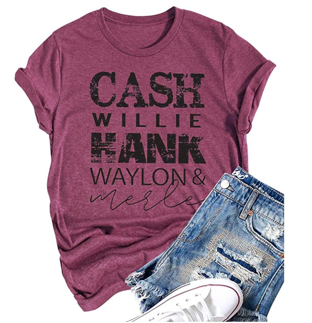 Cash Hank Willie Waylon Merle Funny Graphic Tees Women Vintage Country Music Shirt Cute Summer Casual T Shirt Tops