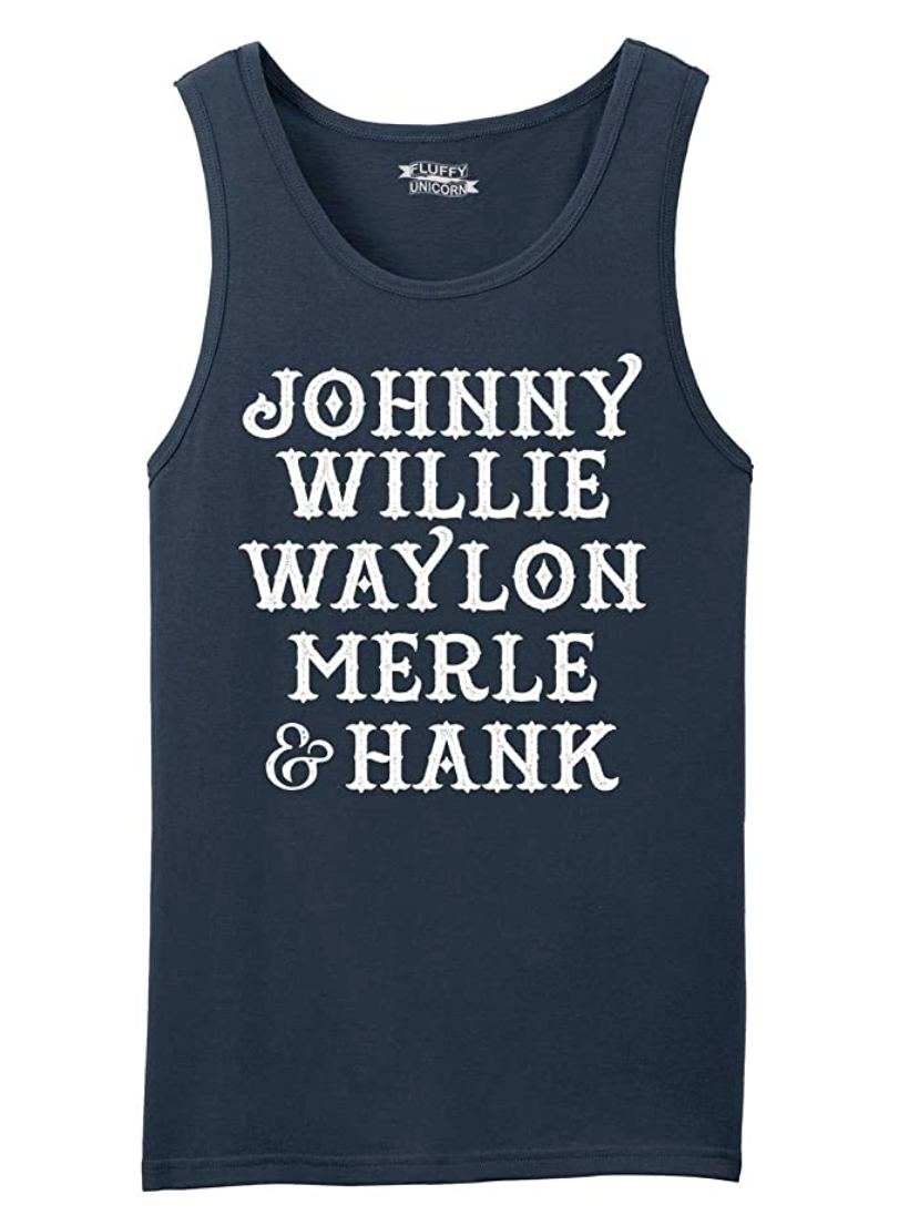 Comical Shirt Men's Johnny Willie Waylon Merle & Hank Tank Top