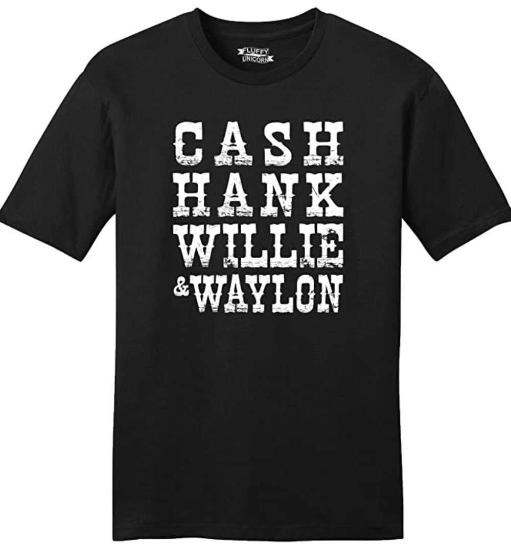 Comical Short Sleeve Men's Cash Hank Willie Waylon T-Shirt