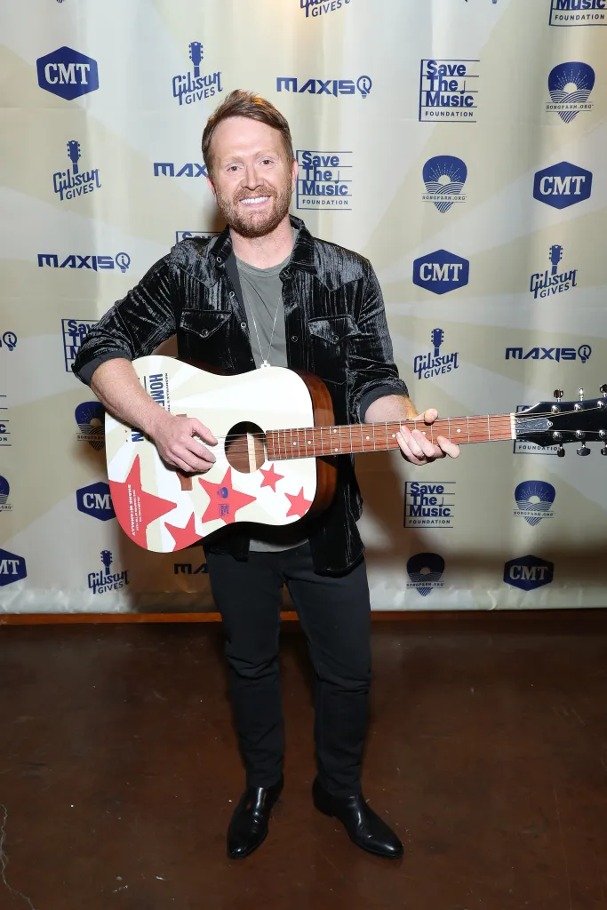 Shane McAnally attends Save the Music & SongFarm.org's 2022 hometown to hometown event at Musicians Hall of Fame on April 26, 2022 in Nashville, Tennessee. 